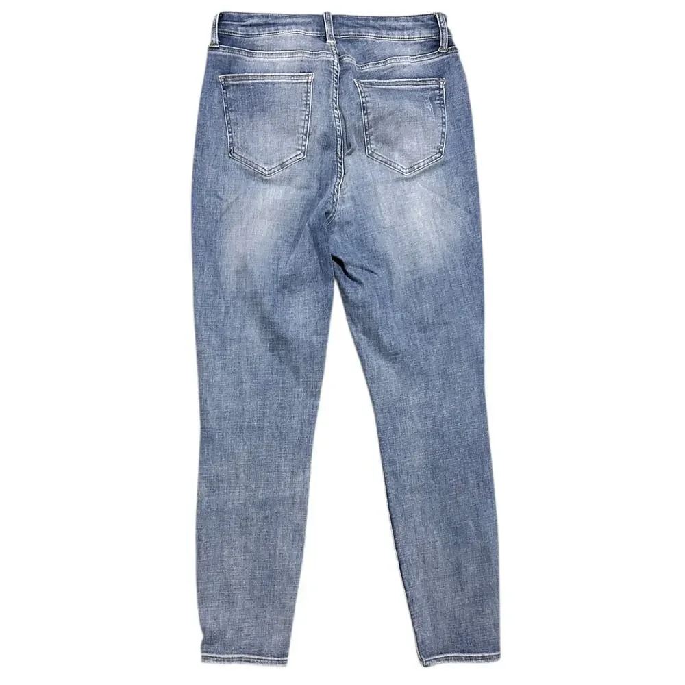 Pistola High Rise Distressed Skinny Jeans size 29 Medium Wash Blue Stretch Denim - Picture 4 of 6